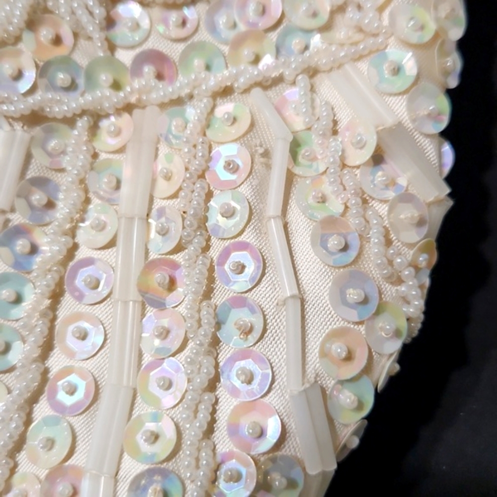 Vintage Beaded Iridescent Sequined Evening Bag - Picture 10 of 13